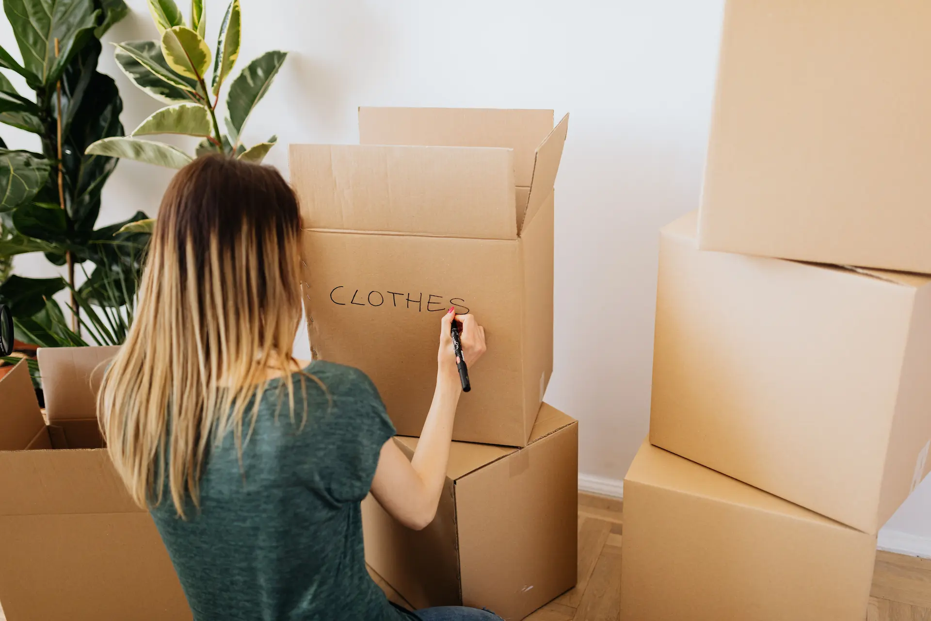 Home shifting: household goods packed for a move