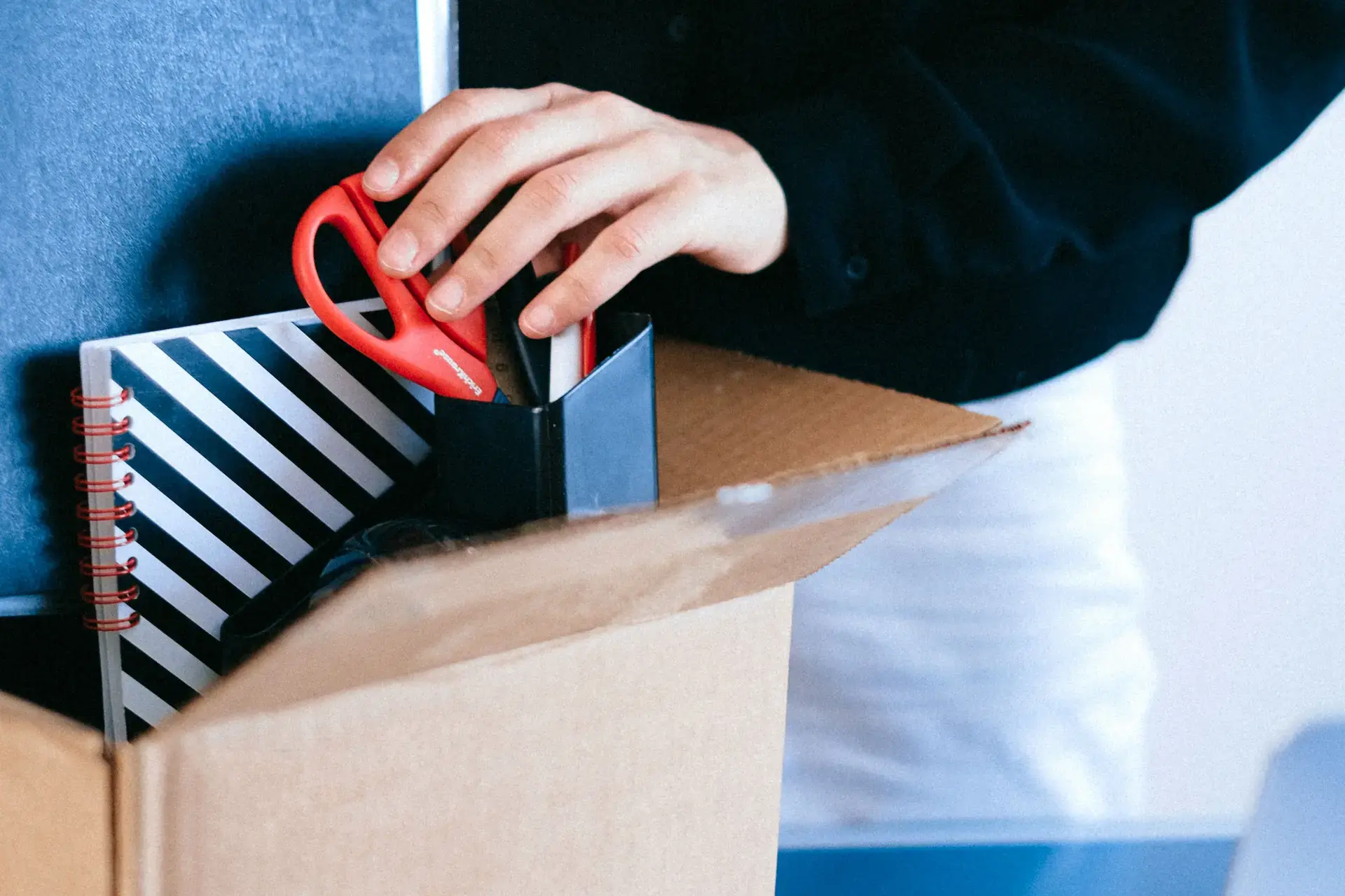Office shifting: workstations and IT equipment being moved