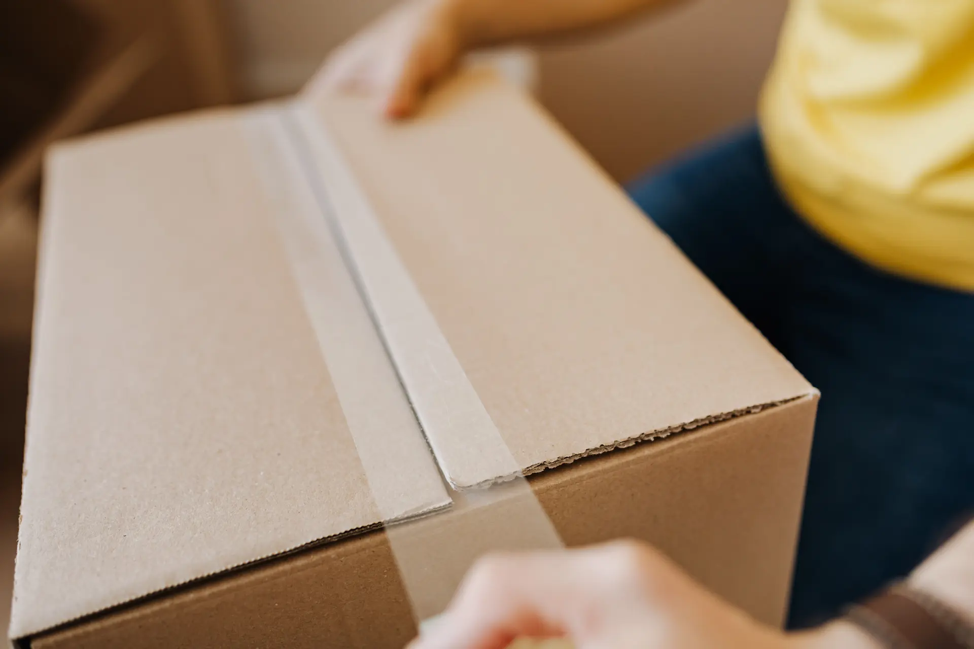Moving boxes, bubble wrap and packing material